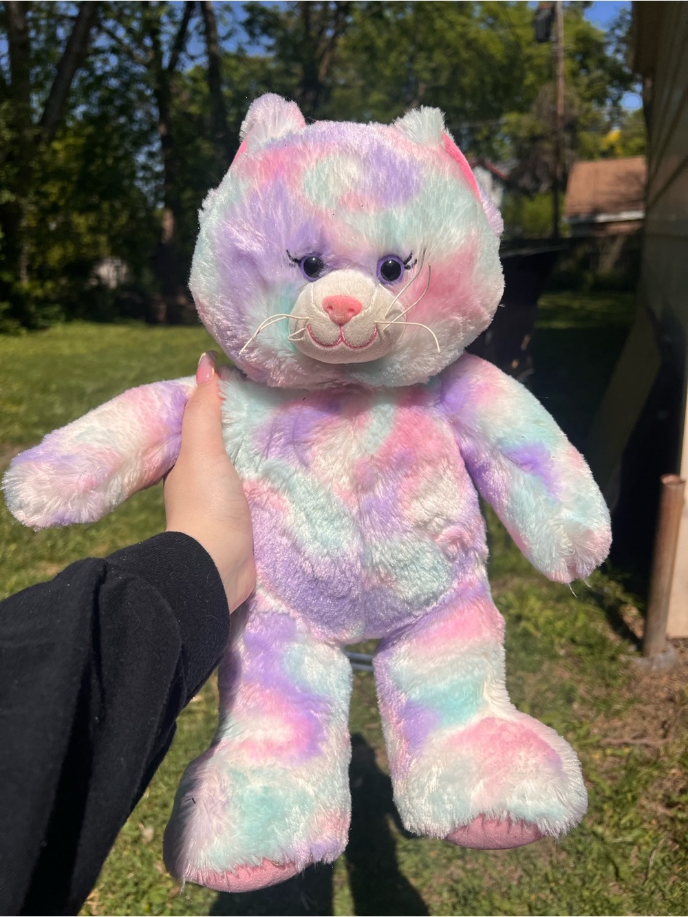 Build-A-Bear Pastel Tie-Dye Cat Plush - Pink, Purple, Blue, Mint